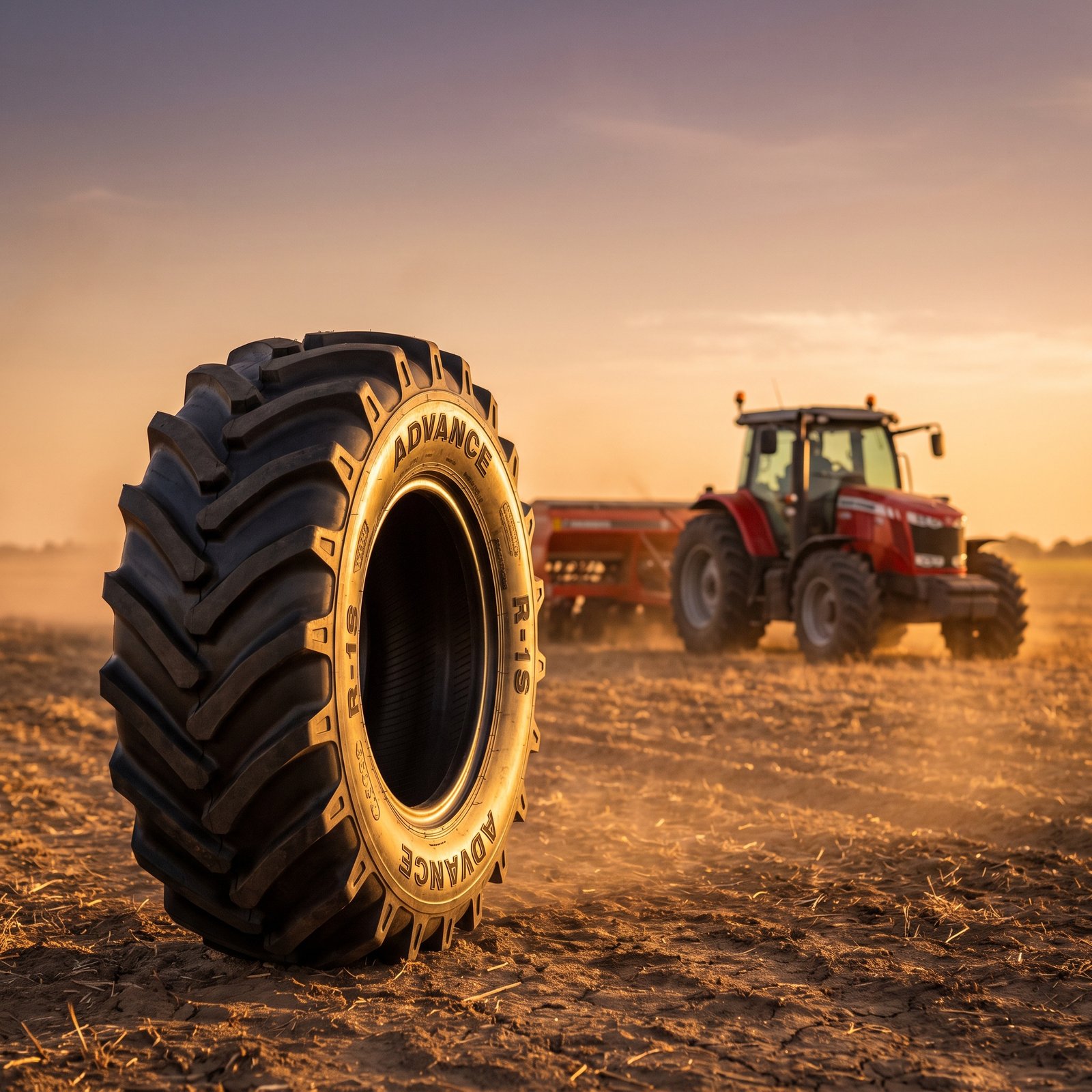Tractor y neumático agrícola